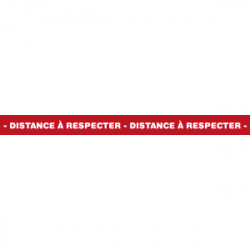 Prévention Covid - Sticker bande sécurité rouge - Distance à respecter
