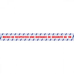 Prévention Covid - Sticker bande sécurité - Distance de sécurité de 1m à respecter