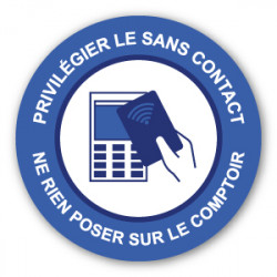 Prévention Covid - Sticker Rond Paiement sans contact