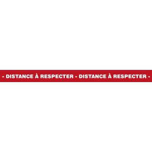 Prévention Covid - Sticker bande sécurité rouge - Distance à respecter