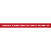 Prévention Covid - Sticker bande sécurité rouge - Distance à respecter