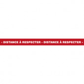 Prévention Covid - Sticker bande sécurité rouge - Distance à respecter