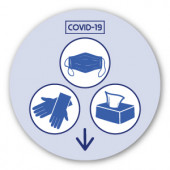 Prévention Covid - Sticker signalétique poubelle pour masque gants et mouchoirs