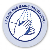 Prévention Covid - Sticker Rond lavage mains Obligatoire