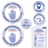 Prévention Covid - Pack stickers pour commerces et magasins