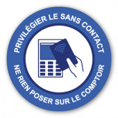 Prévention Covid - Sticker Rond Paiement sans contact